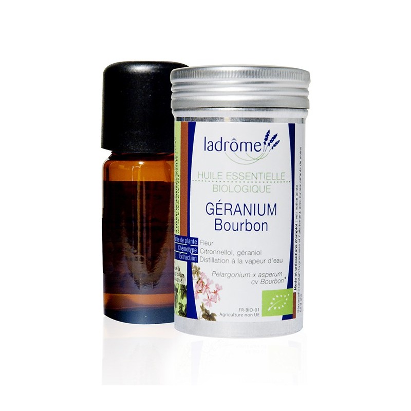 Huile essentielle de géranium type bourbon bio - 10 mL | LADROME