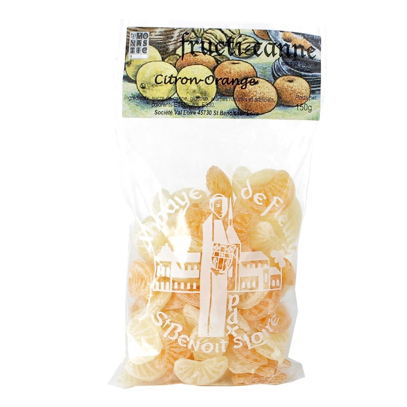 Bonbons fructi-canne Citron & orange - 150 g | FLEURY (Abbaye de Saint-Benoît-sur-Loire)
