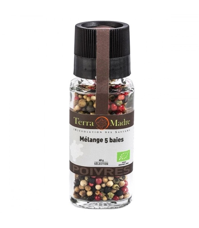 Mélange 5 baies bio pour Assaisonnements, Patates, Soupes - 40 g