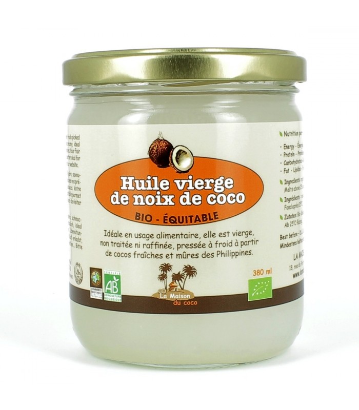 Huile vierge de coco bio & équitable - 380 ml