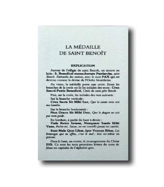 Notice sur la Médaille de Saint Benoit