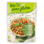 Lentilles cuisinées, soja et duo de céréales bio & sans gluten