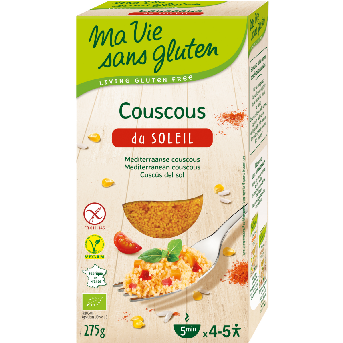 Couscous du soleil bio & sans gluten 275 g MA VIE SANS GLUTEN
