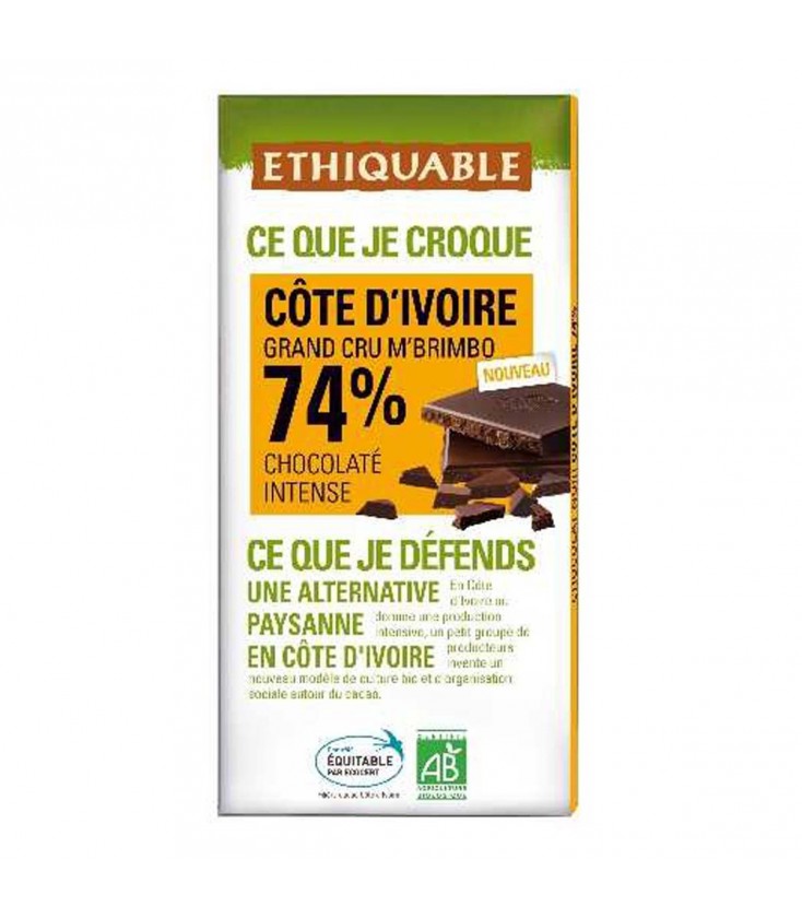 Chocolat Noir Grand Cru M'Brimbo 74% bio & équitable