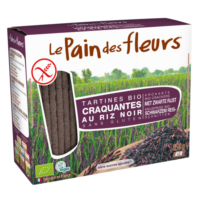Tartines craquantes au riz noir sans gluten bio