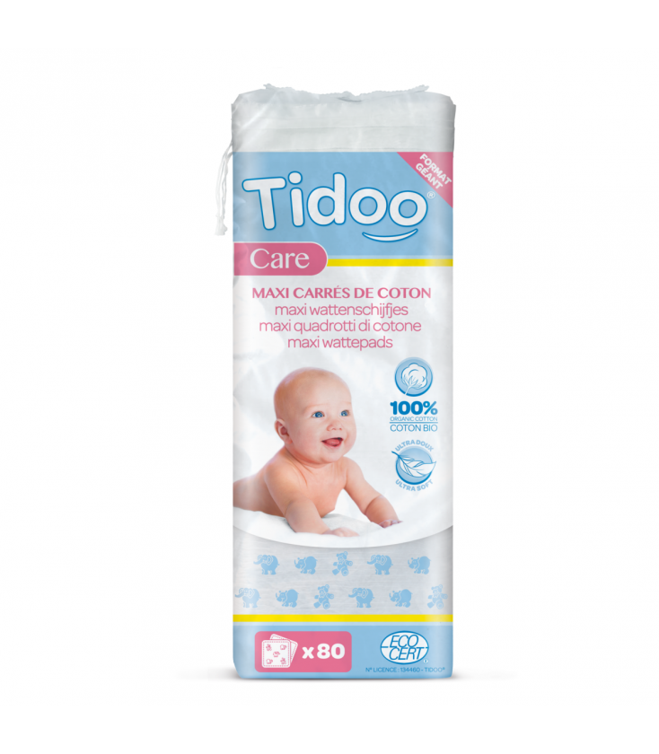 Maxi carrés bébés en coton (x50) bio