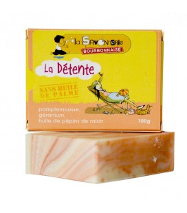 Savon "La Détente Pamplemousse" au pamplemousse, géranium & huile de pépins de raisin 100% bio