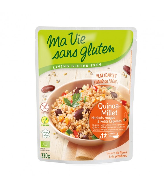Quinoa-millet, haricots rouges et petits légumes bio & sans gluten