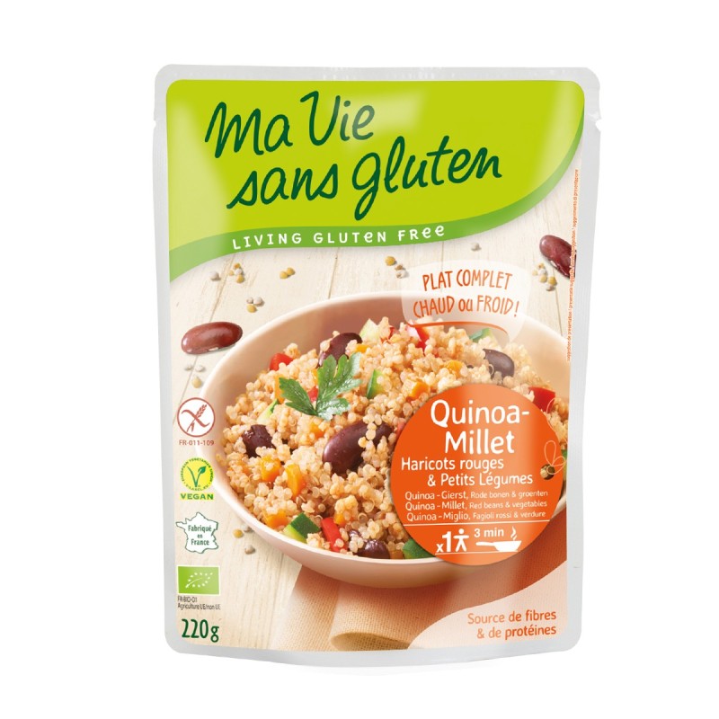 Quinoa-millet, haricots rouges et petits légumes bio & sans gluten