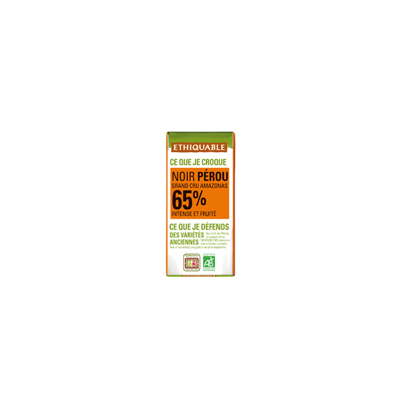 Mini tablette chocolat noir 65% bio & équitable