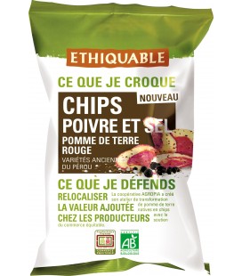 DATE DÉPASSÉE - Chips Poivre et Sel de Pomme de Terre Rouge - bio & équitable