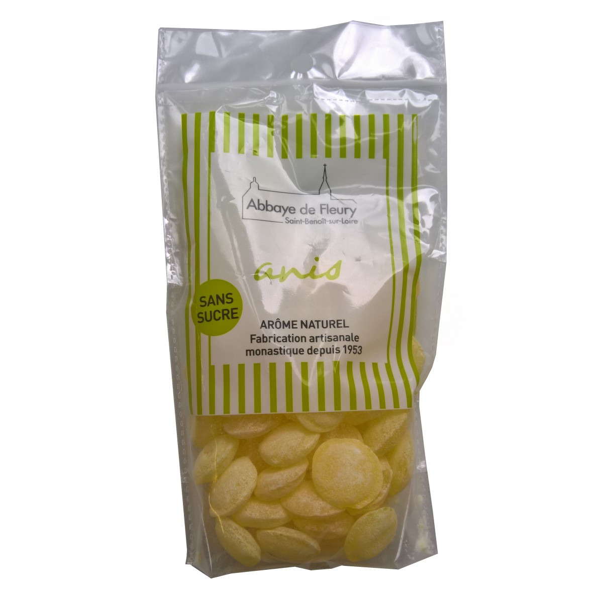 Bonbons sans sucre à l'anis - 150 g  FLEURY (Abbaye de  Saint-Benoît-sur-Loire)