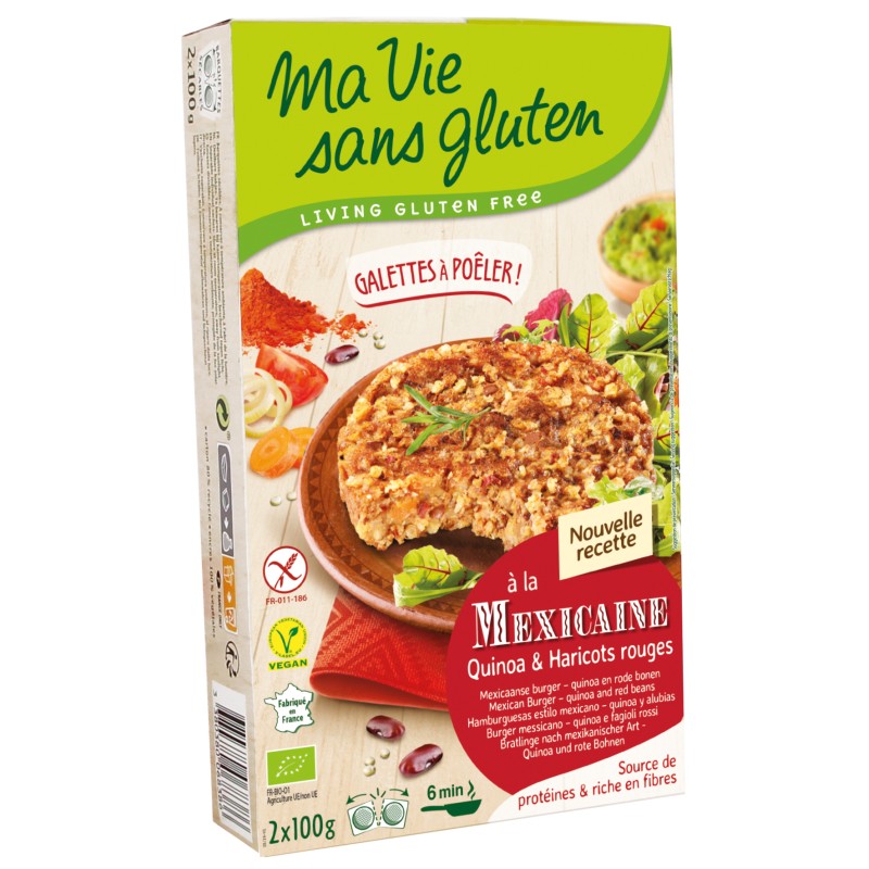Galette à poêler à la Mexicaine - Quinoa et Haricots rouges Bio & sans gluten