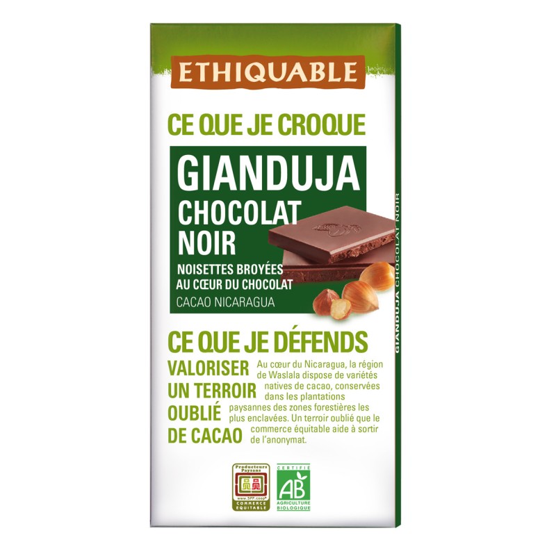 Gianduja chocolat noir bio & équitable
