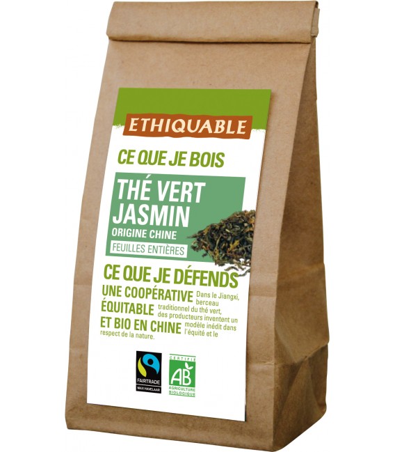 Thé vert jasmin bio et équitable