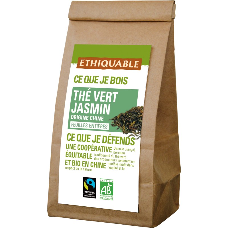 Thé vert jasmin obio et équitable
