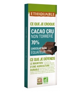 Chocolat Noir non torréfié 70% bio & équitable