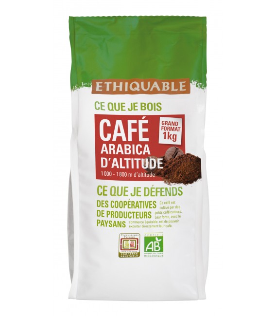 Café 1 kg Honduras MOULU bio & équitable