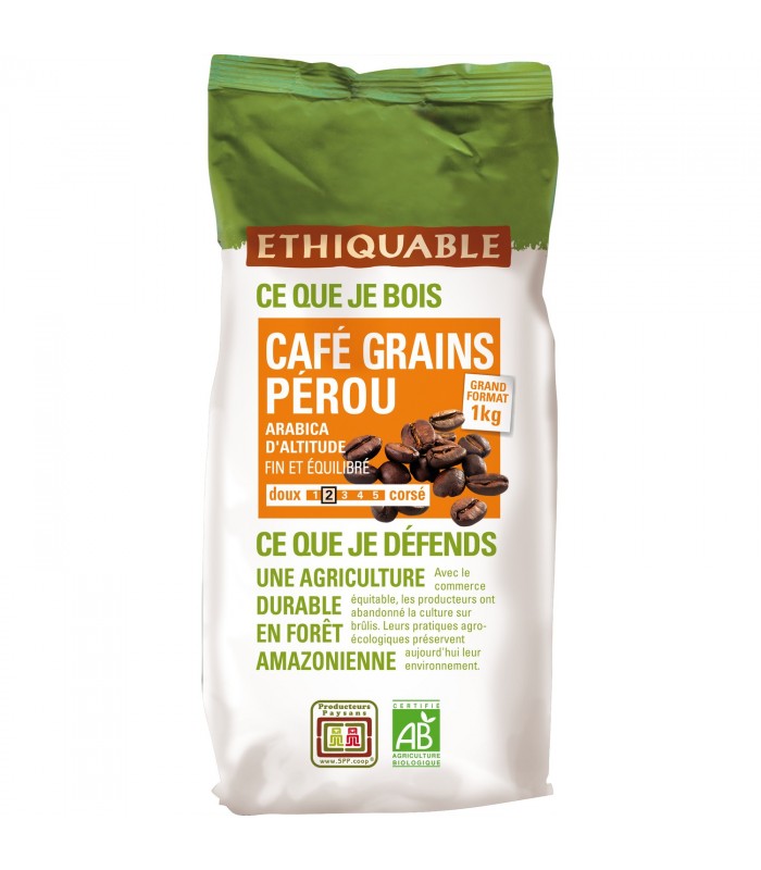Café Grains Bio & Equitable Pérou 100% Arabica Artisans Du Monde