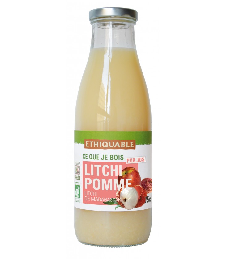 Pur jus de Litchi Pomme bio et équitable