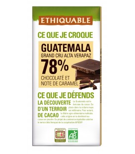 Chocolat Noir 78% Guatémala équitable & bio