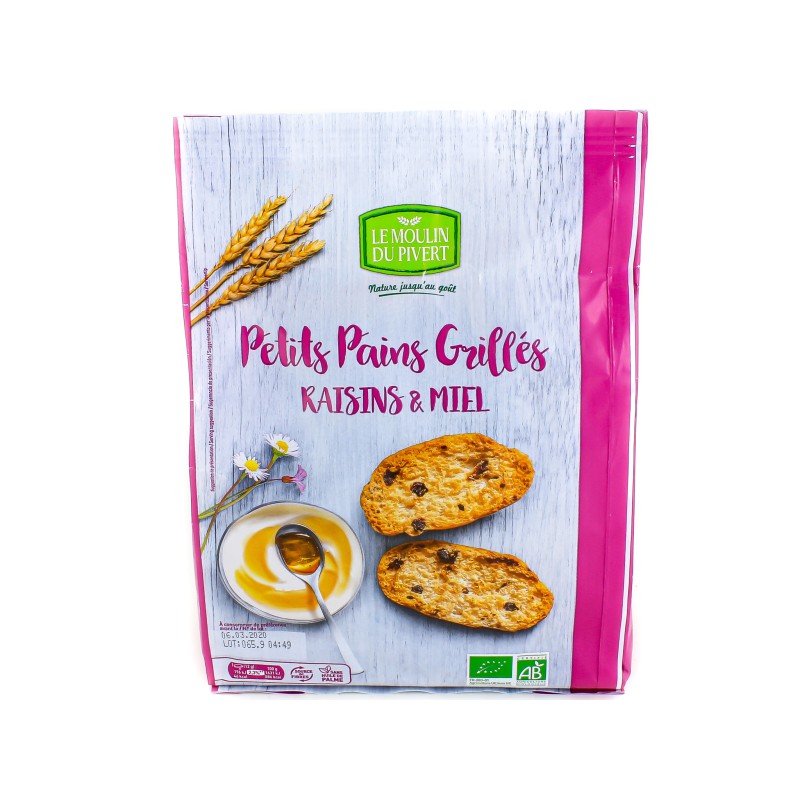Petits Pains Grillés Miel & Raisins bio