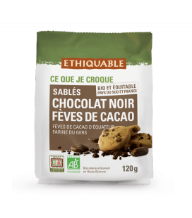 DATE PROCHE - Sablés Chocolat noir Fèves de Cacao bio & équitable
