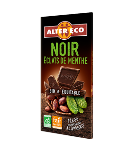 Chocolat NOIR Eclats de Menthe bio et équitable