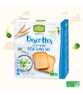 DATE PROCHE - Biscottes à la farine bise sans sel et sans sucres ajoutés bio & vegan
