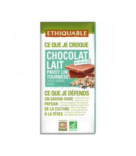 Chocolat au lait Pavot Lin Tournesol bio & équitable