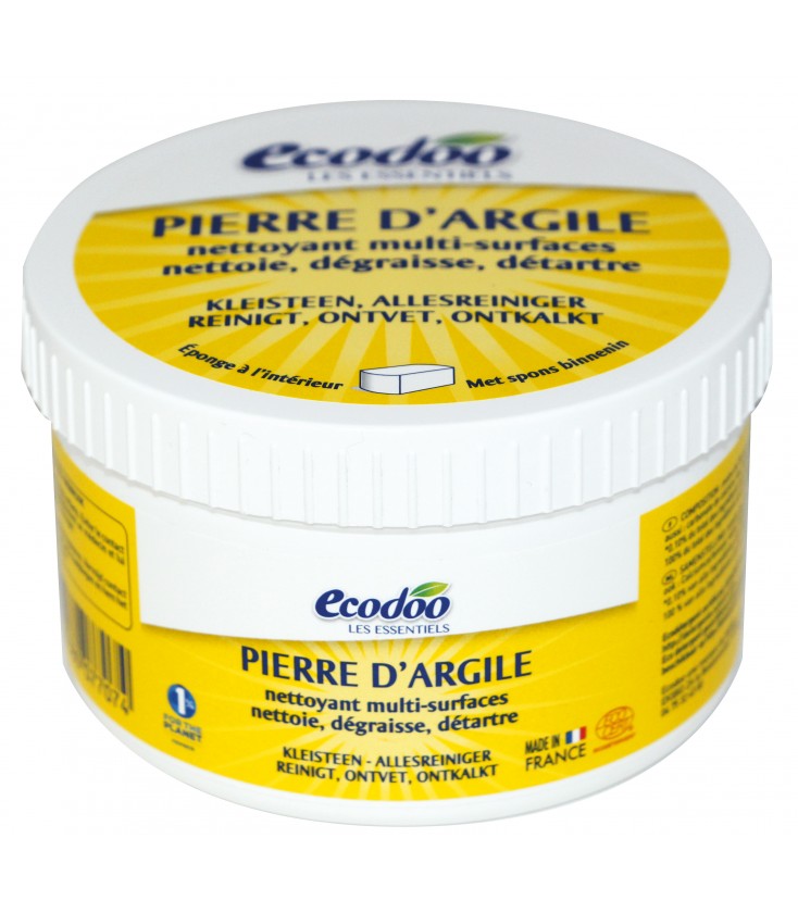 Pierre d'Argile écologique avec éponge (nettoie, dégraisse, détartre)