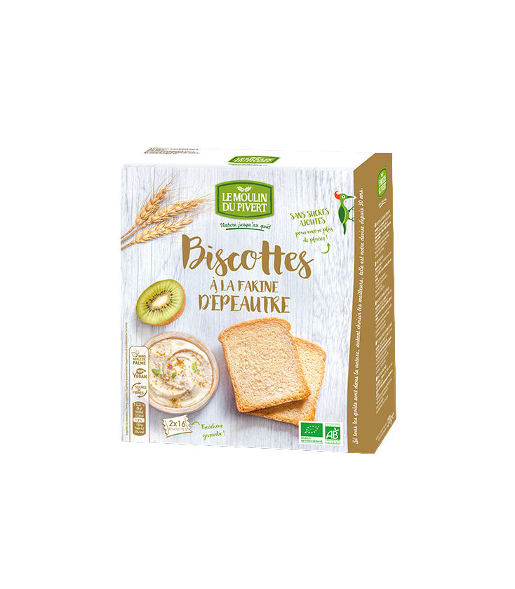 Biscottes à la farine d'épeautre bio & vegan