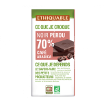 Chocolat noir 70% Café Arabica bio & équitable