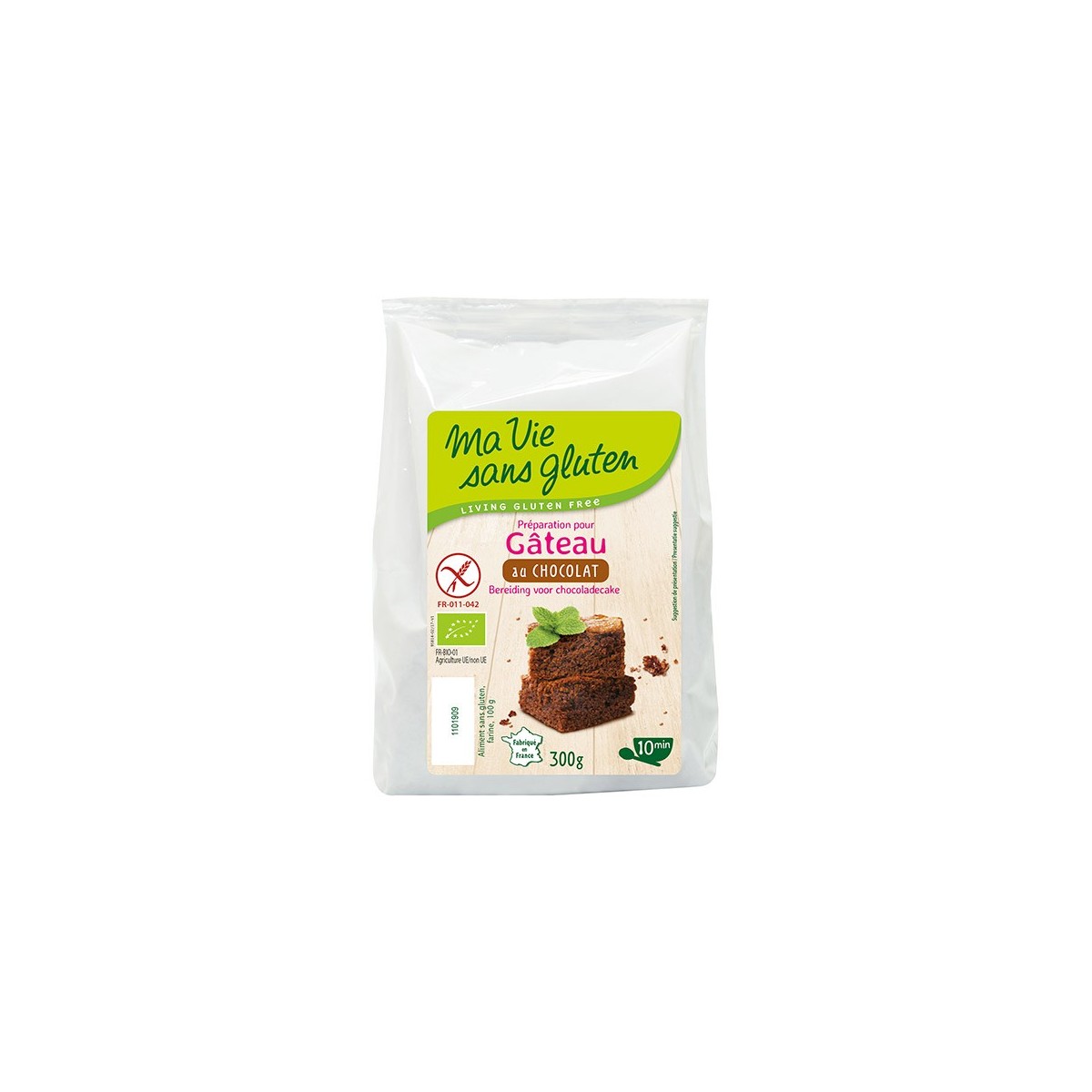 Preparation Pour Gateau Au Chocolat Bio Sans Gluten 300 G Ma Vie Sans Gluten