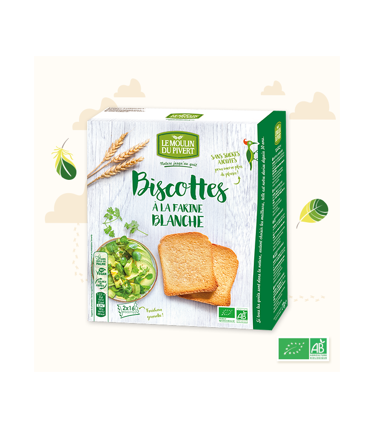 Biscottes Blanche à l'Huile d'Olive 100 % VEGAN bio & vegan