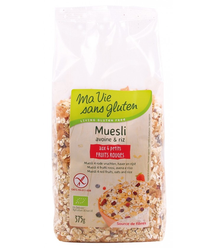 Muesli aux 4 petits fruits rouges bio & sans gluten