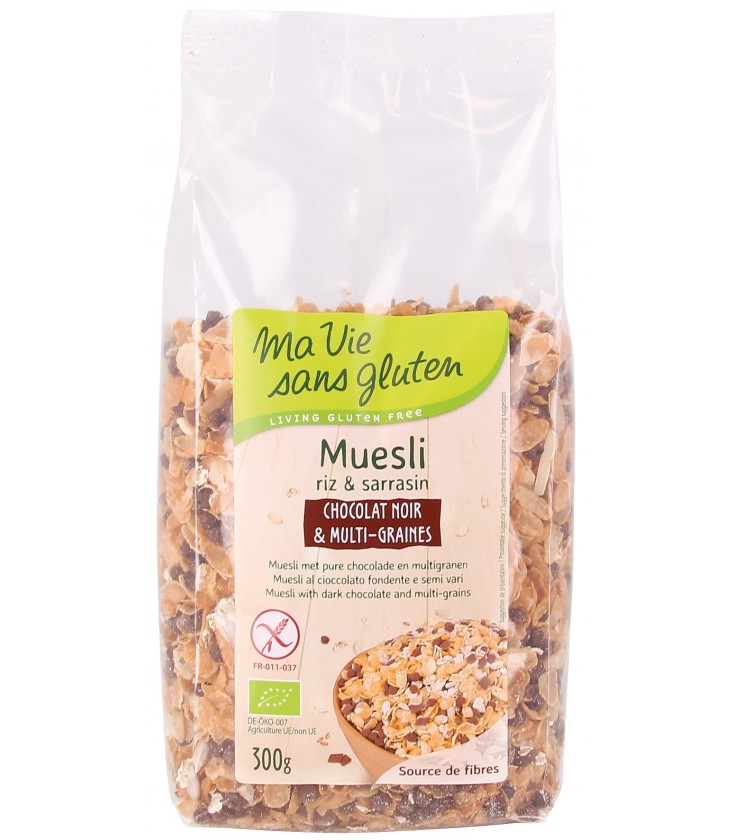 Muesli chocolat noir & multi-graines bio & sans gluten