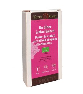 DATE DÉPASSÉE - Un dîner à Marrakech - Mélange d'épices bio pour Poulet (ou tofu!) aux olives et épices orientales