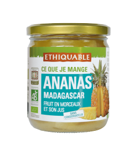 Ananas en Morceaux et son Jus sans sucre ajoutés bio et équitable