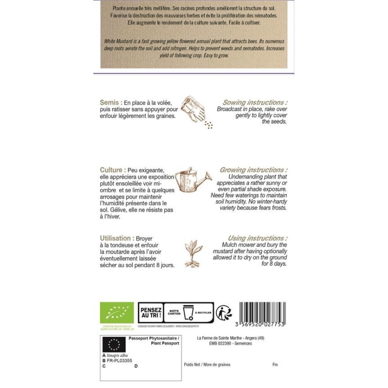 Moutarde Blanche - Semences reproductibles bio