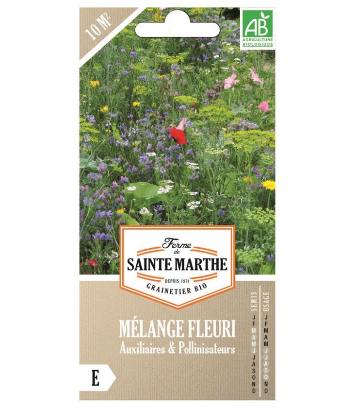 MÉLANGE FLEURI - Auxilliaires et Pollinisateurs AB - Semences reproductibles bio