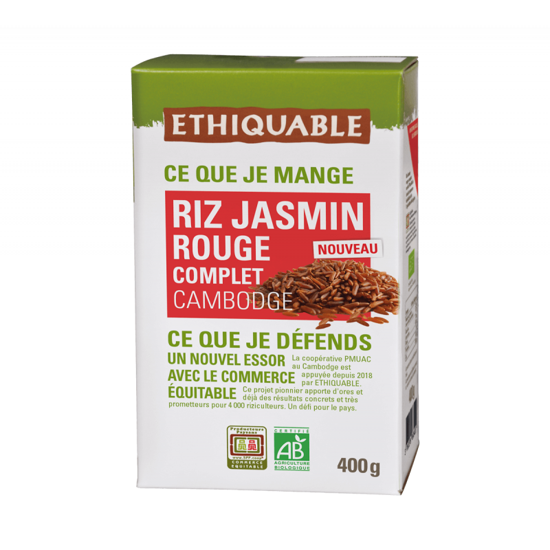Riz Jasmin Rouge Complet du Cambodge bio & équitable