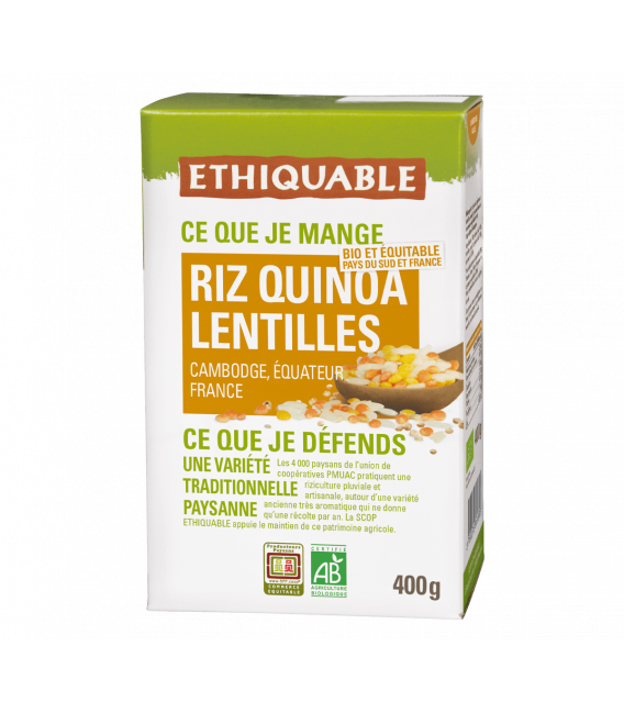 Riz - Quinoa - Lentilles corail et jaunes bio & équitable