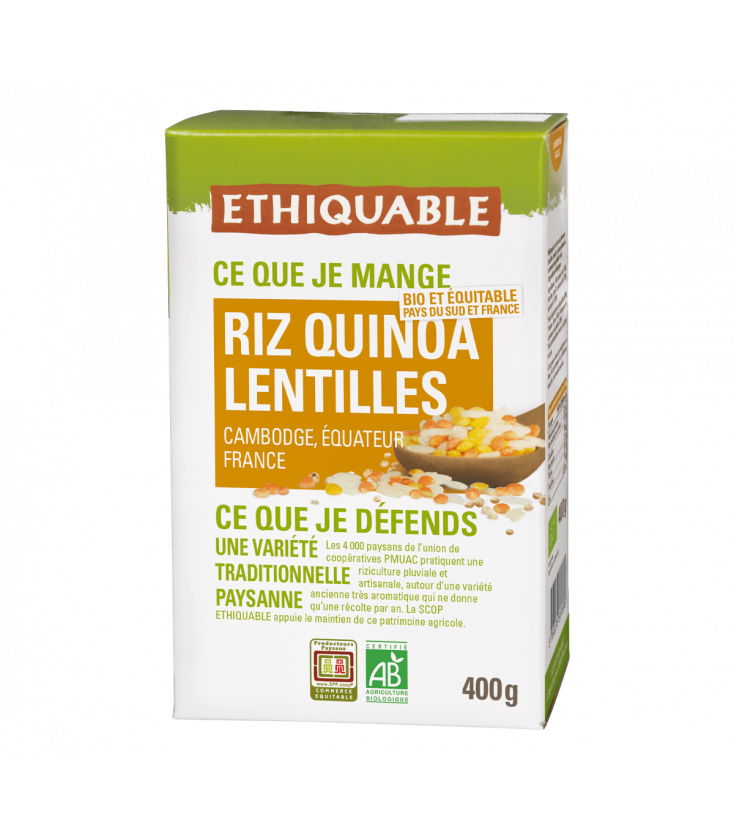 Riz - Quinoa - Lentilles corail et jaunes bio & équitable