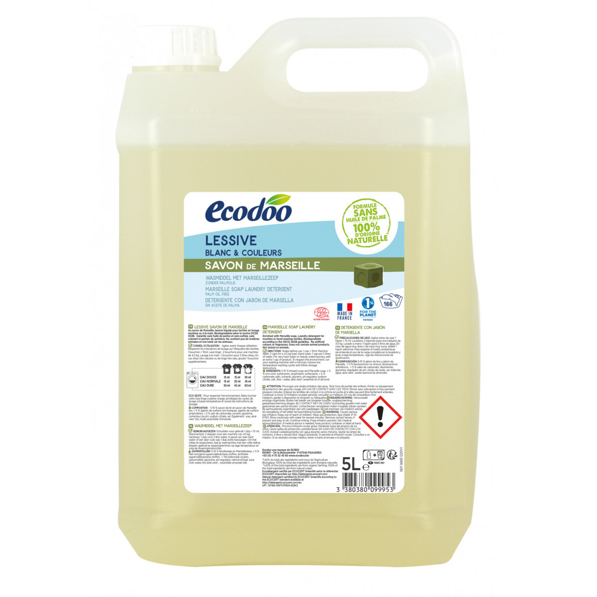 Lessive liquide éco-recharge au savon de marseille, U (30 lavage = 1,5 L)