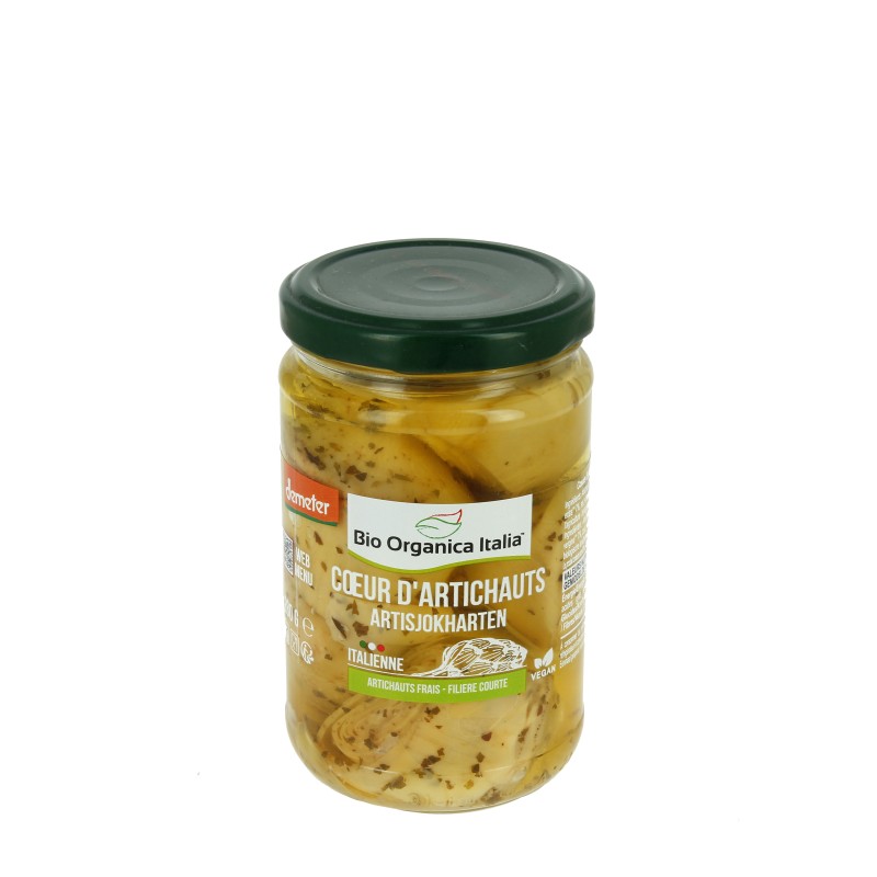 Petits c?urs d'artichauts "carciofotti" grillés à l'huile Bio et Vegan
