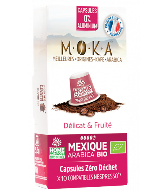 Capsules biodégradables de café Arabica Bio MEXIQUE x10