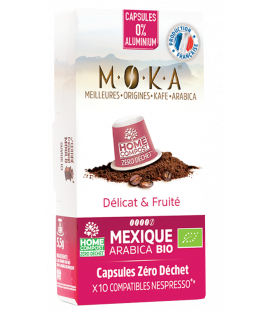Capsules biodégradables de café Arabica Bio MEXIQUE x10