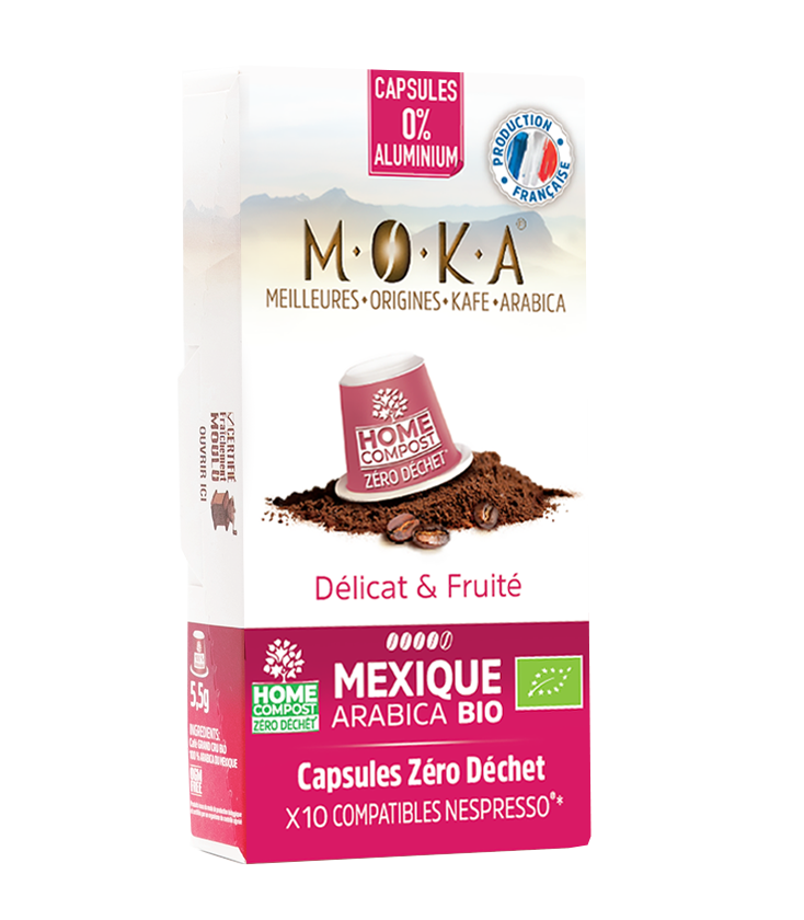 Capsules biodégradables de café Arabica Bio MEXIQUE x10