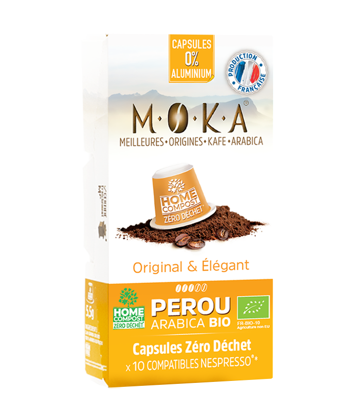 Capsules biodégradables de café Arabica Bio PEROU x10